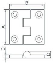 Casting Hinge 868-1 Drawing