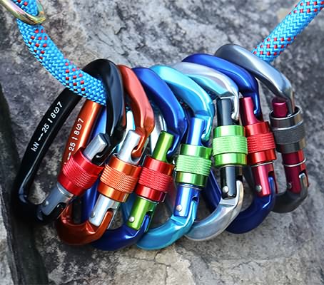 D Shaped Climbing Carabiner Screw Lock Photo