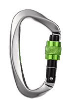 D Shaped Climbing Carabiner Screw Lock Silver