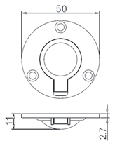 Flush Lift Ring 873-1 Drawing