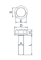 Hexagon Flange Head Bolt Drawing