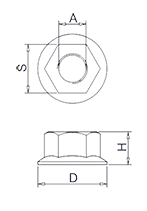 Hexagon Flange Nuts with Serration DIN6923 Drawing