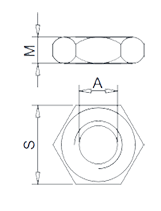 Hexagon Thin Nut DIN439-2 Drawing