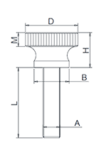 Knurled Thumb Screw High Type GB834 Drawing