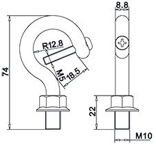 LED工礦UFO燈具挂鈎吊環标注