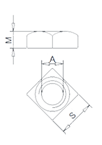 Square Nut DIN557 Drawing