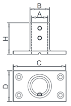 Straight Square Base Drawing