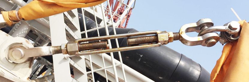 turnbuckle and shackle on ship